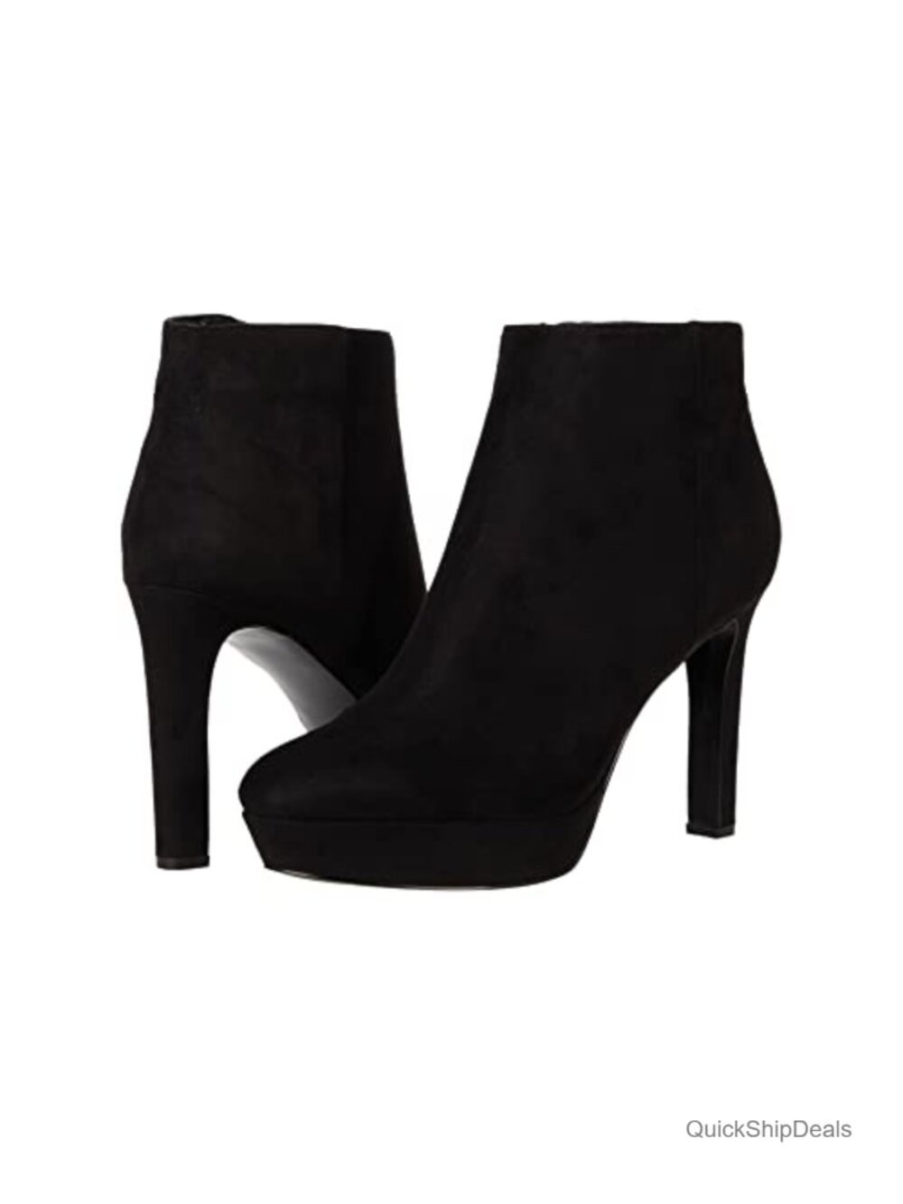 Nine West Glowup Ankle Booties Suede Stiletto Heel Platform Zip Women's